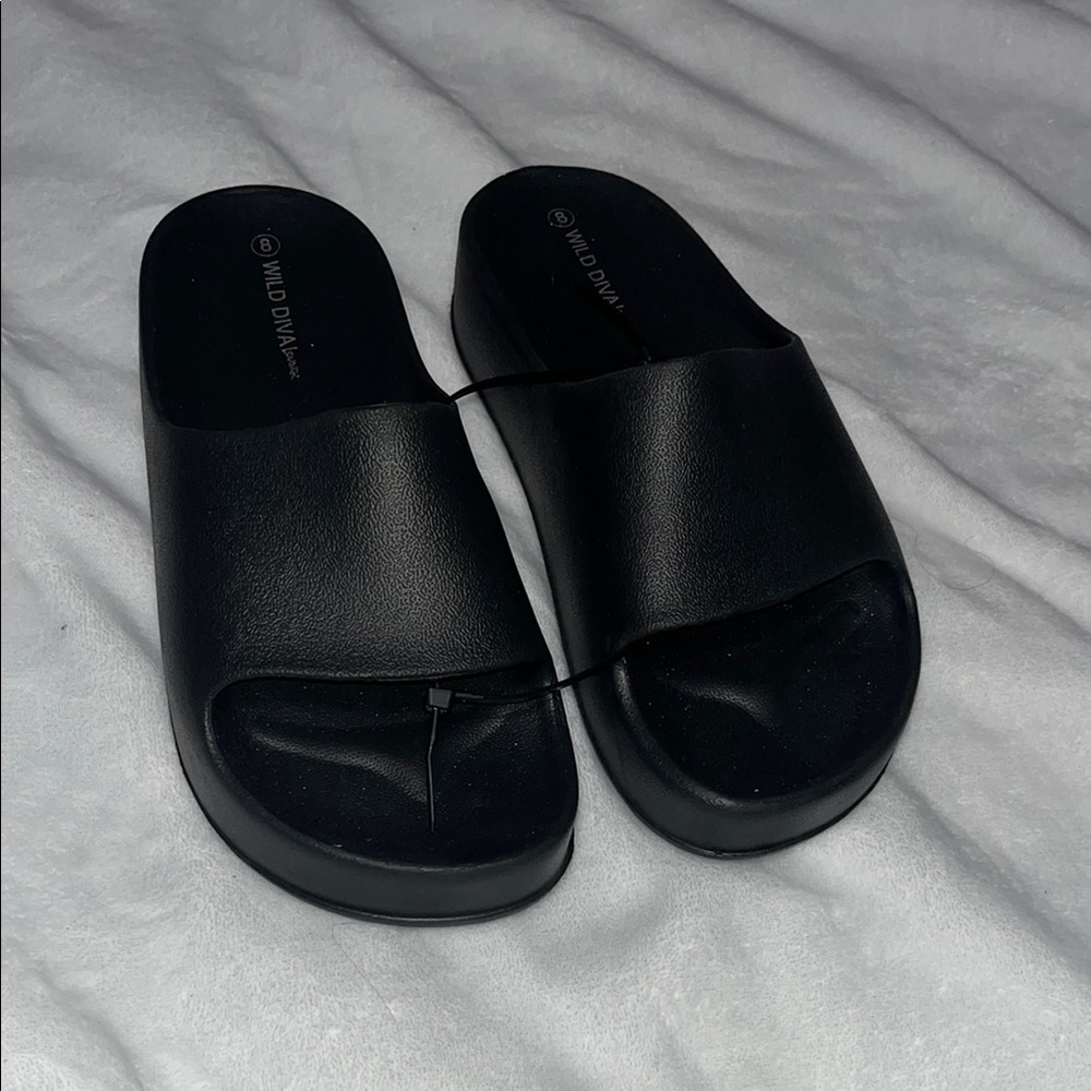 Black Slide Sandals